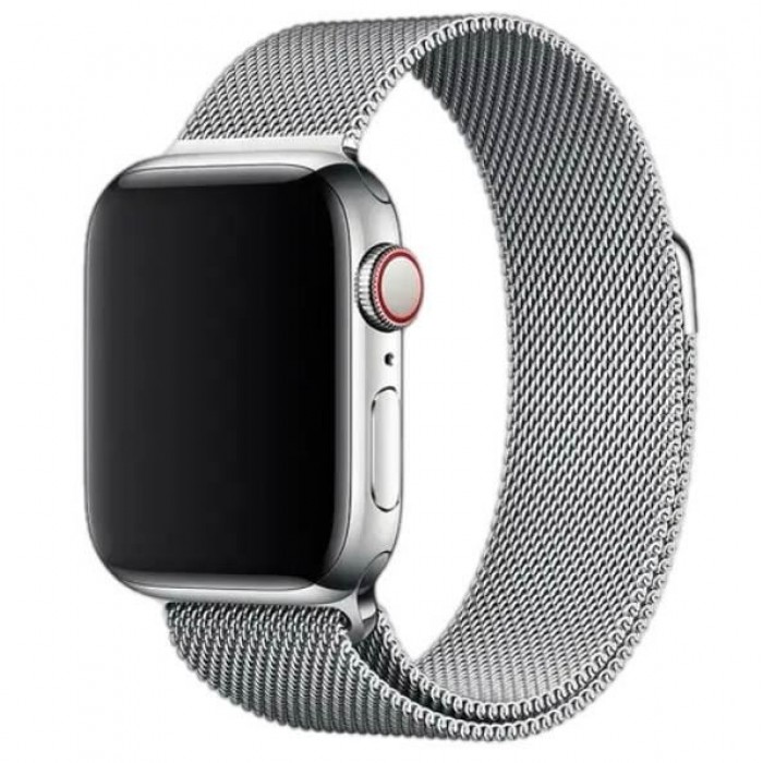 Металевий ремінець Міланська петля для Apple Watch (42mm, 44mm, 45mm, 46mm, 49mm Silver)